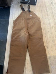 Carhartt Insulated Quilted Bibs Overalls 54x32 Duck Brown US - Bild 1 von 5