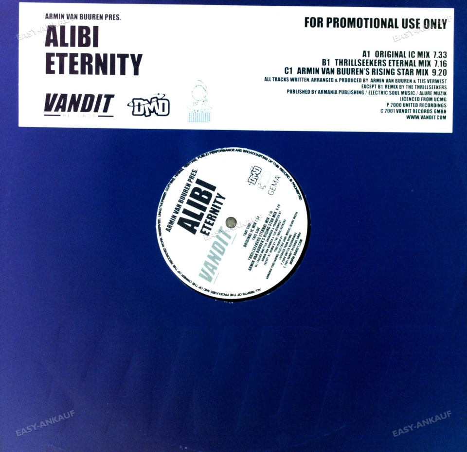 Armin van Buuren Pres. Alibi - Eternity Maxi (VG) . - Imagem 1 de 1