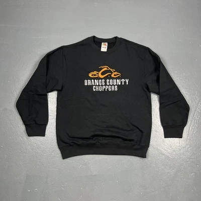 Vintage 90s Y2K Orange County Choppers Crewneck Sweatshirt Med Black Embroidered - Image 1 of 4