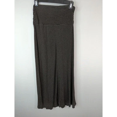 Maxi Falda Anthropologie Bella Luxx Jersey a Rayas Negras Plegable Talla M Foto 1 de 4