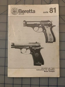 Beretta 81 Instruction Manual And Warranty Card in Italian & English - Picture 1 of 3