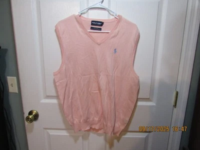 Suéter Chaleco Para Hombres Ralph Lauren Polo Golf Grande L Melocotón Salmón Foto 1 de 4