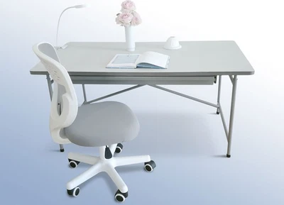 Kinderschreibtisch KINTO Premium, höhenverstellbar, Eiermann-Gestell + Linoleum - Bild 1 von 4