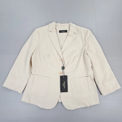 Weekend Max Mara Womens Blazer Beige 16 UK Single Breasted Cotton Jacket Berbice - Image 1 of 4
