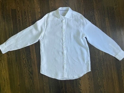 Camisa para hombre Bugatchi Axel de lino liso GRANDE Foto 1 de 4