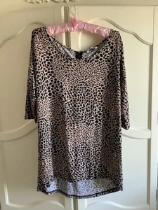 Ladies Peacocks, Brown Animal Print Tunic Top, Size 18,Excellent Condition - Picture 1 of 3