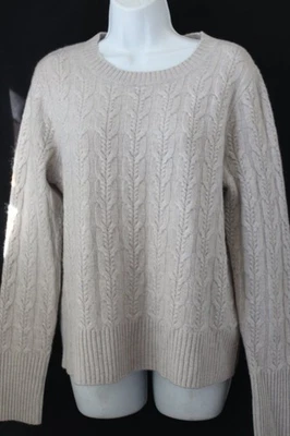 Suéter Tahari M Grueso Tostado Claro 100 % Cachemira Foto 1 de 4