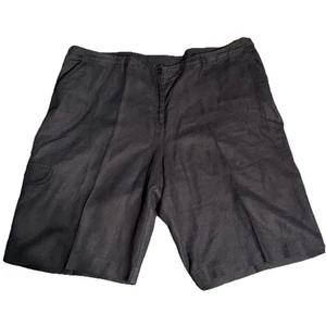 J. Jill Women’s Size 24W Black Linen Bermuda Shorts pockets EUC - Picture 1 of 10