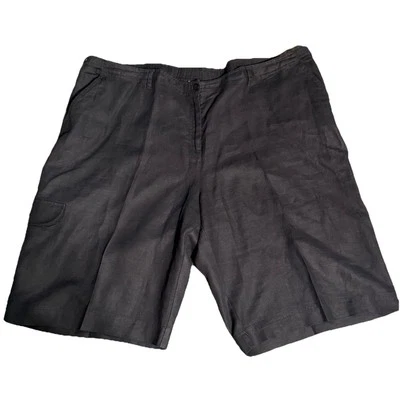 Bermudas para mujer J. Jill talla 24W negras de lino bolsillos usadas en excelente estado Foto 1 de 4