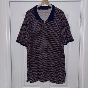 Lularoe Polo Shirt Mens XXL All Over Print Golf Shirt Cotton Soft - Picture 1 of 5