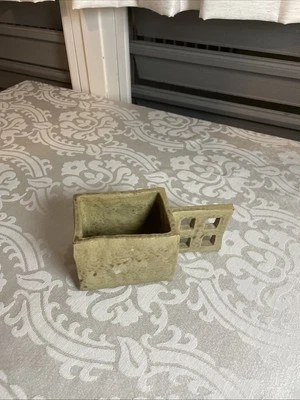 Jarrón Ikebana japonés de cerámica hecho a mano de colección cuenco firmado estampado en base Foto 1 de 4