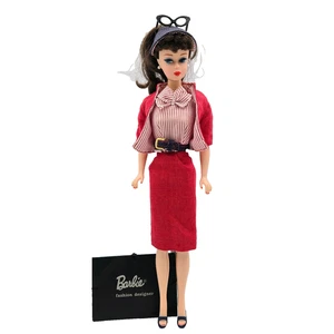 Barbie Doll Busy Gal Brunette Curly Bangs Ponytail Vintage 1960 Reproduction 95 - Picture 1 of 21