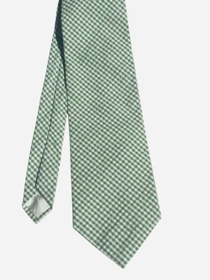 Corbata Brooks Brothers para hombre 100 % algodón verde y blanco a cuadros hecha en EE. UU. Foto 1 de 4