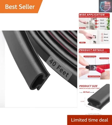 Tira de sellado negra en forma de D - aislamiento de 40 pies con corte fácil Foto 1 de 4
