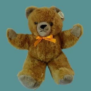 Vintage 1983 Global Art 19" Plush Teddy Bear Germany Gold Plush w/ Satin Bow - Picture 1 of 9