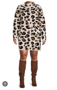 LOVE TREND New York Damen Pulloverkleid Leopardenmuster Stehkragen Größe XL - Bild 1 von 8