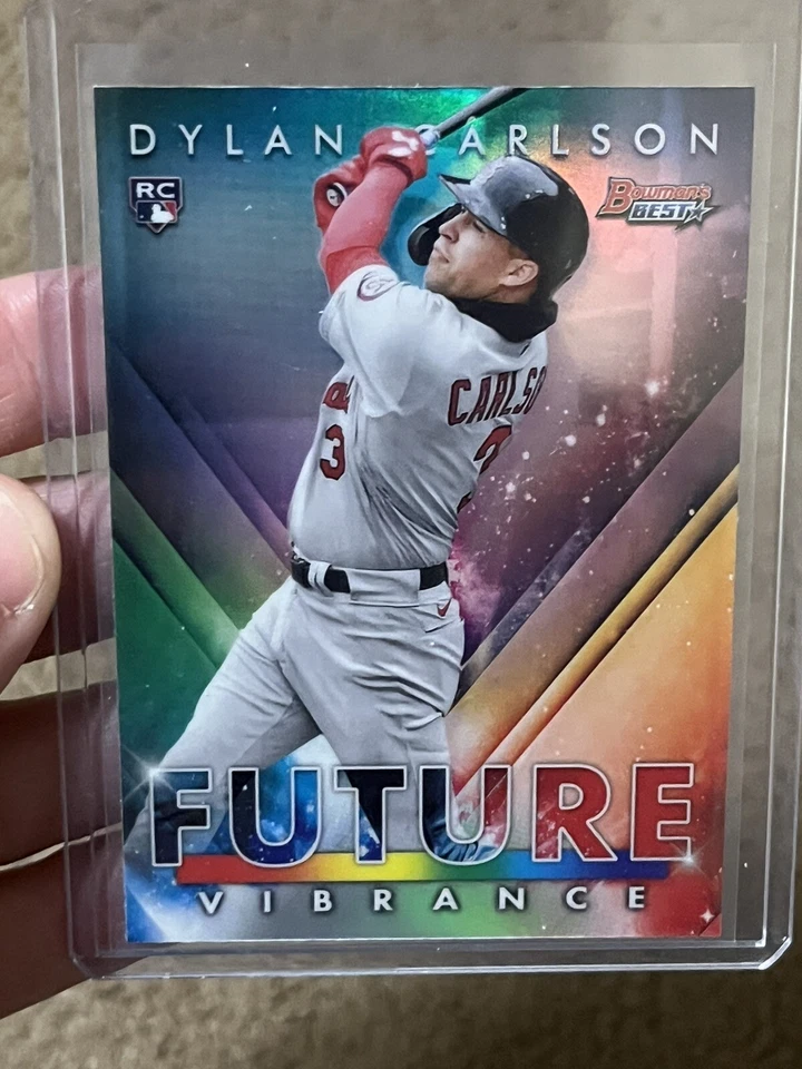2021 Bowman's Best #BFV-4 Dylan Carlson Future Vibrance RC - St Louis Cardinals - Image 1 of 2