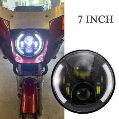 Faro de motocicleta LED 7" DRL anillo o haz alto/bajo redondo para Honda GL650 1983 Foto 1 de 4