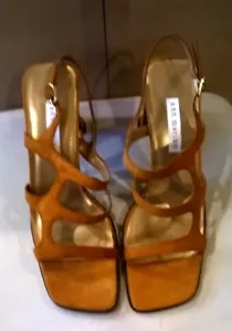 Womans Ann Marino Brown Suede Square Block Heel 81/2 M. - Picture 1 of 7