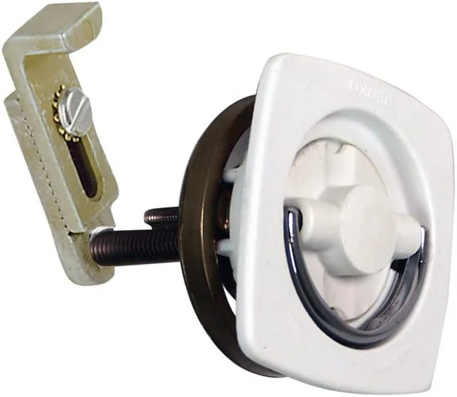 0932DP1WHT Flush-Mount Non-Locking Latch with Offset Cam Bar and Flexible Polyme