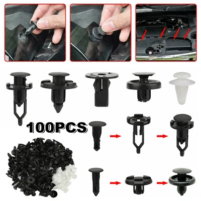 100x Trim Panel Clips Bumper Fender Push Pin Rivets Fasteners For TOYOTA Tacoma - Imagem 1 de 4