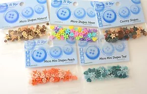Mikroform Knöpfe / Sew-Thru Sterne ~ Herzen / Jesse James / 14 Farben zur Auswahl - Bild 1 von 21