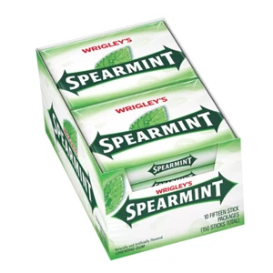 Wrigleys Spearmint 15 Pieces x 10 Packs Chewing Gum Product Of USA - Picture 1 of 6