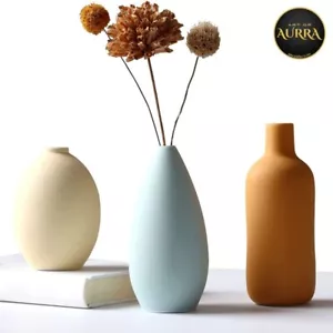 3er Set rustikale Keramik Vase Set für moderne Wohnkultur - Bild 1 von 7