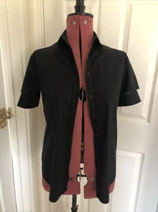 Ladies All Saints Black Shirt Pretty Sleeves 8 - Picture 1 of 7