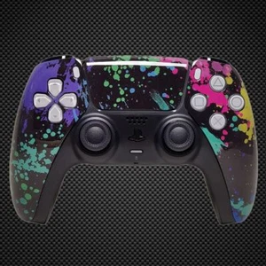 Paint Splatter Themed PS5 Custom Dualsense Controller - Picture 1 of 4