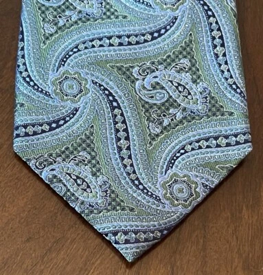 Jos. A. Corbata Bank Reserve verde azul 100 % seda para hombre hecha en China Foto 1 de 4