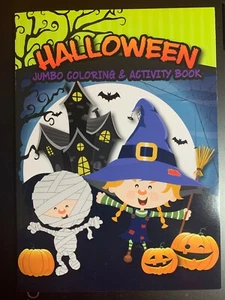 HALLOWEEN FRIENDS JUMBO COLORING & ACTIVITY BOOK WITCH MUMMY CHILDREN KIDS NEW  - Picture 1 of 2