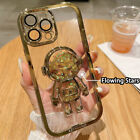 For iPhone 14 Pro Max 13 12 11 Bling Astronaut Liquid Quicksand Clear Case Cover
