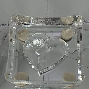 Koasta Boda Art Glss Love Square Days Dish or Candle Tray Crystal Swedish - Picture 1 of 12