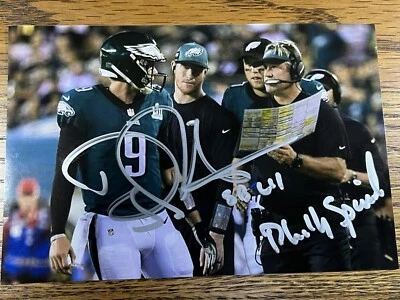 Foto autógrafa firmada por Doug PEDERSON 4x6 "PHILLY SPECIAL" Philadelphia Eagles Foto 1 de 2