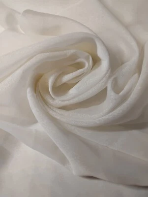 Cream Colored Semi-Sheer Fabric- 116" Wide - by the Yard - Image 1 of 4