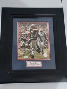 Placa firmada y enmarcada por Wes Welker de la NFL, New England Patriots, Gridiron Athletics - Imagen 1 de 5