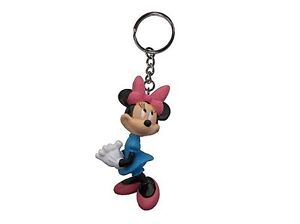 Disney Minnie Mouse Pink Bow PVC Keychain Keyring Key Ring Chain New