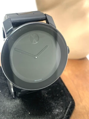 Мужские кварцевые часы Movado 3600047 смелый черный циферблат нержавеющая сталь резина - Изображение 1 из 4