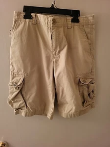 POLO Ralph Lauren Cargo Boys Shorts Size 18 Khaki Tan Straight Leg Cotton Chino - Picture 1 of 4