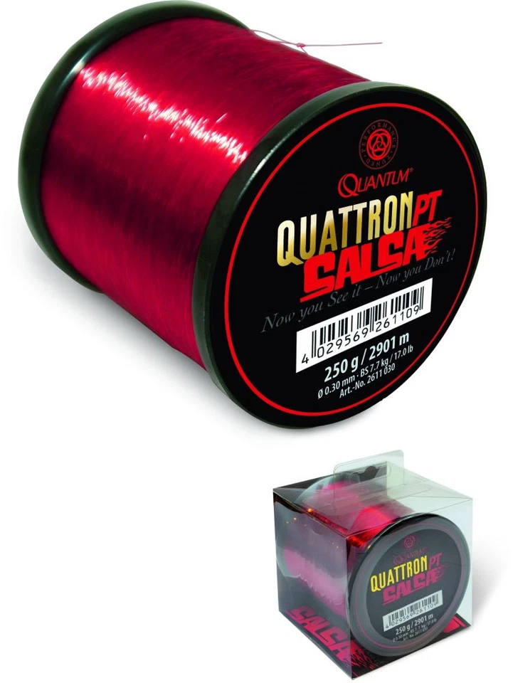 QUANTUM QUATTRON SALSA Ø0,40MM 1632M 12,50KG36,27LBS Monofil TRANSPARENT ROT 40 - Bild 1 von 1