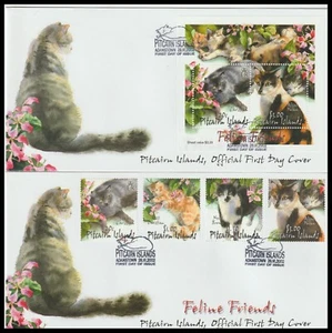 PITCAIRN ISLANDS 2002 FELINE FRIENDS FDC DUO (VF) - Picture 1 of 1