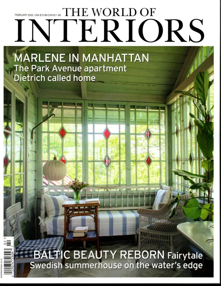 THE WORLD OF INTERIORS ARCHITECTURE MAGAZINE UK FEB 2022. - Image 1 of 1