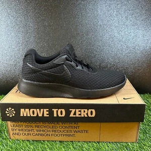 Nike Tanjun Sneakers Running Shoes Lightweight Breathable Black Women's size 6 - Picture 1 of 13