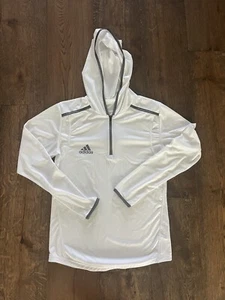 Adidas Kids White Light Weight Quarter Zip White Hoodie S - Picture 1 of 8