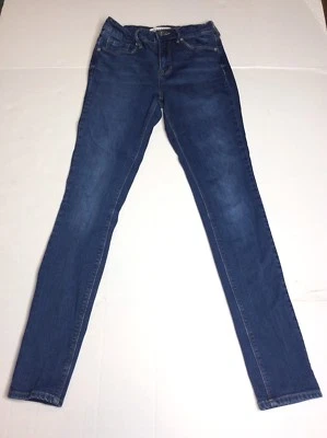 Bullhead 牛仔女式 25 码牛仔裤高腰紧身腿中号水洗 — 第 1/4 张图片