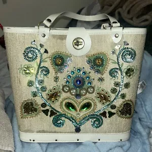 VTG COLLECTIBLE ENID COLLINS **JEWELED HEART** TOTE PURSE - Picture 1 of 5