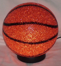 BasketBall Sparkle Lamp Molded Light Glow A slam dunk! Soft Plastic Sport Desk L