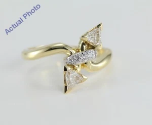 18 Karat Gelbgold Dreieck & runder Diamant Ring (0,56 kt I vs Reinheit) - Bild 1 von 4