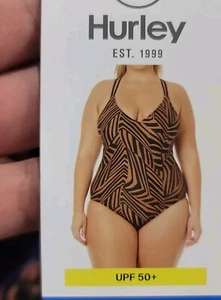 Women's Animal Print  One Piece Swimsuit Size Large By HURLEY - Picture 1 of 2
